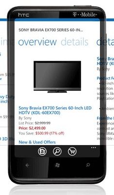 Amazon released mobile shopping app for Windows Phone 7