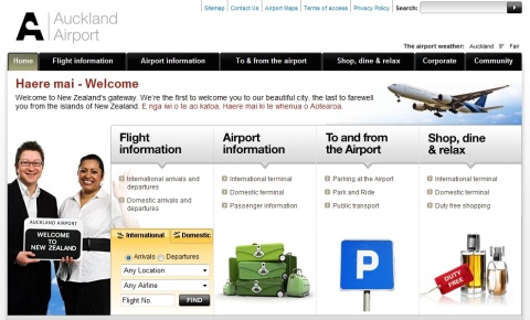 Auckland Airport website receives award