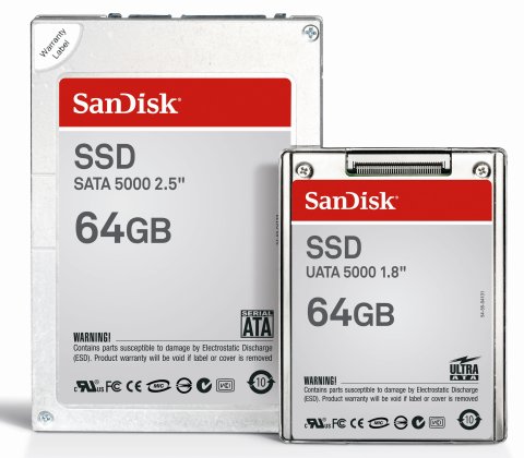 SanDisk launches 64 GB Solid State Drives for notebook PCs