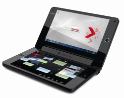 Toshiba launches dual touchscreen Windows 7 laptop and Android device with instant-on
