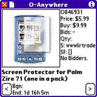 Overstock.com auctions go mobile with software for Palm OS