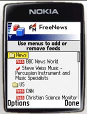 FreeRange releases preview version of Java based RSS reader for mobile phones