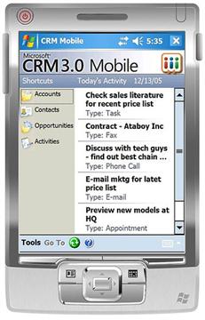 Microsoft Dynamics CRM 3.0 Mobile Supports Windows Mobile 5.0