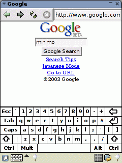 Mozilla browser for Linux Pocket PC