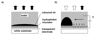Philips doing research on reflective display based on electrowetting