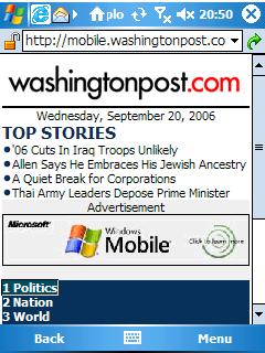 Microsoft Windows Mobile Sponsors Launch of Mobile News Sites