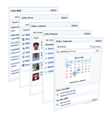 Zoho Gadgets Target iGoogle, Facebook, orkut