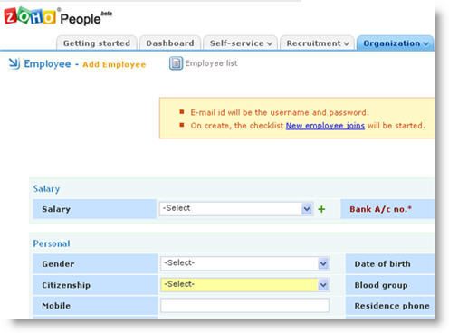 Manage Human Resources online with Zoho People