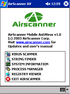 Airscanner Mobile AntiVirus Pro for Pocket PC