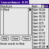 Concordance for Palm OS