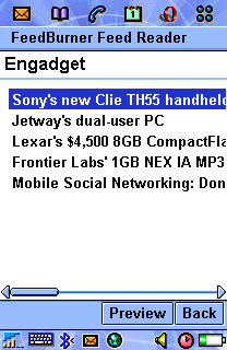 FeedBurner Mobile Feed Reader for P800