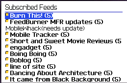 FeedBurner RSS Feedreader for RIM Blackberry