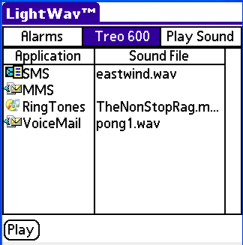 Software allow different sound types to be used for ringtones on Treo 600