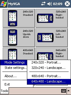MyVGA freeware for Toshiba e800 Pocket PC
