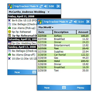 TripTracker for Windows desktop and Windows Mobile Pocket PC
