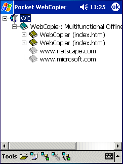 The web in your handheld with WebCopier for Pocket PC