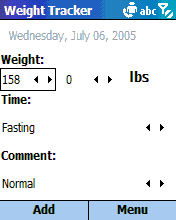 Weight Tracker for Windows Mobile Smartphone