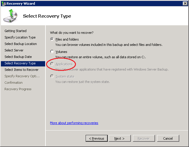 Applications not available