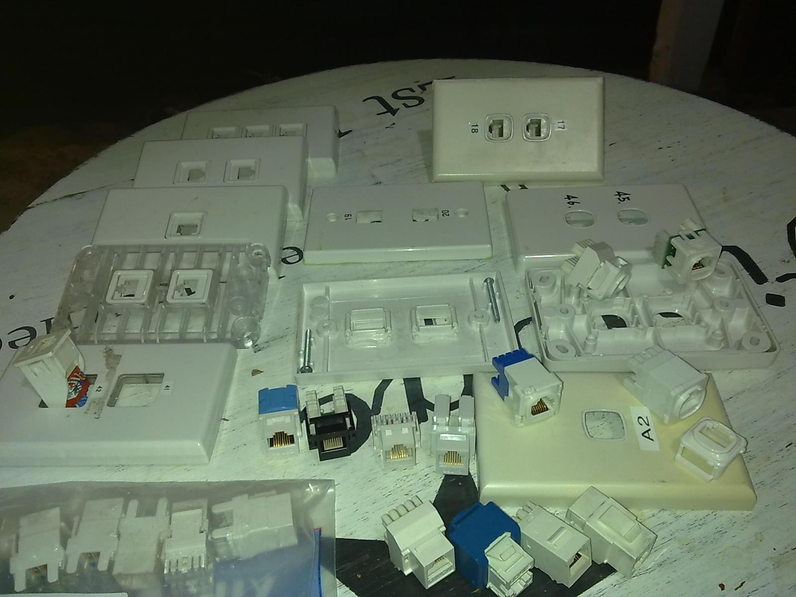 Mix of jacks and flush plates