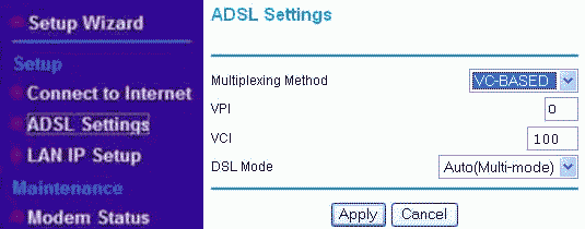 netgear settings VPI/VCI