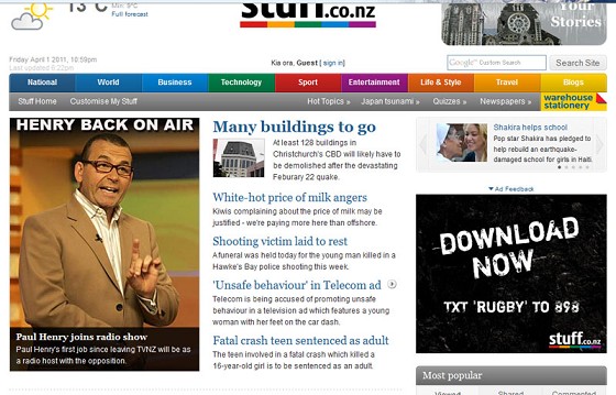 Stuff Homepage - 1/04/2011