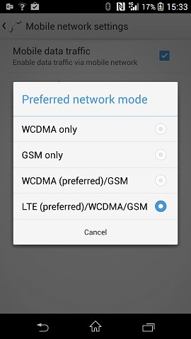 Z1 Telecom 4G settings