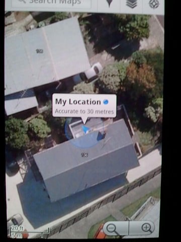 Nexus One showing my Location in Mapsocation 