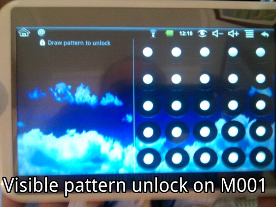 Photo of Visible pattern lock on M001
