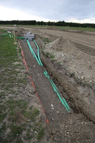 Services trench from south looking north