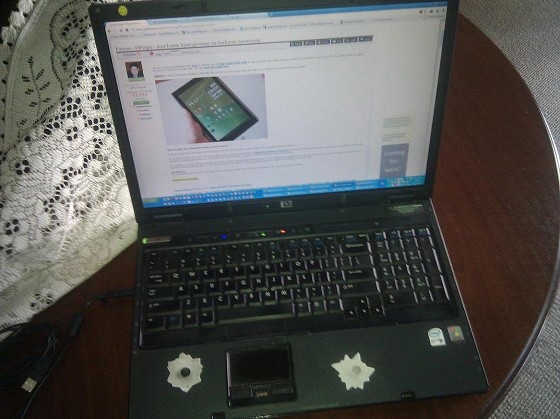 My sad old laptop - not that portable (and dead battery)