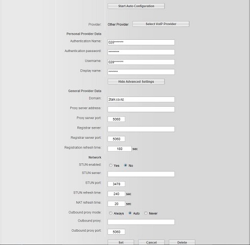Gigaset 2talk config