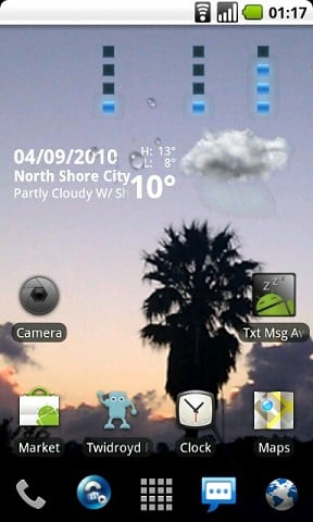 Screenshot of Home screen
