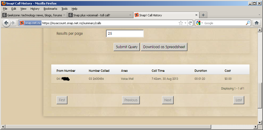 Image showing 0 rated voicemail call