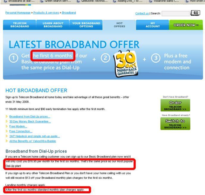 screen clip from xtra website showing offer terms and conditions
